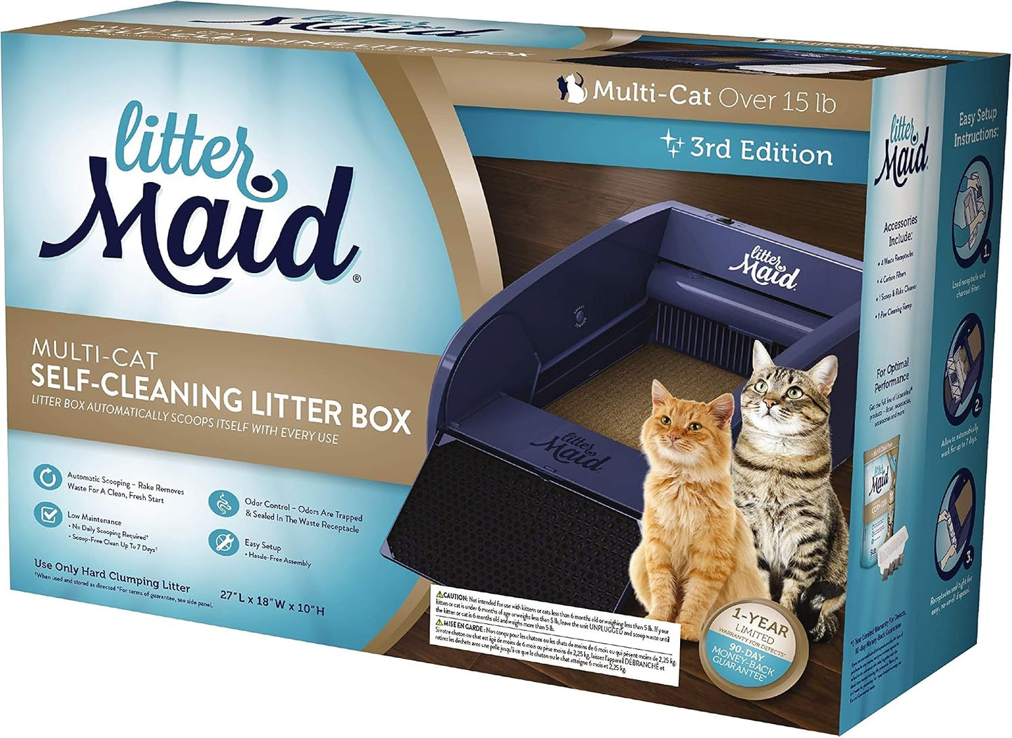 Self-Cleaning Litter Box System for Multiple Cats - 10 Piece Set