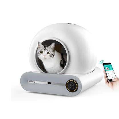 Automatic Self-Cleaning Cat Litter Box with APP Control, Enhanced Safety Features, Low Entry Design, and Large Capacity