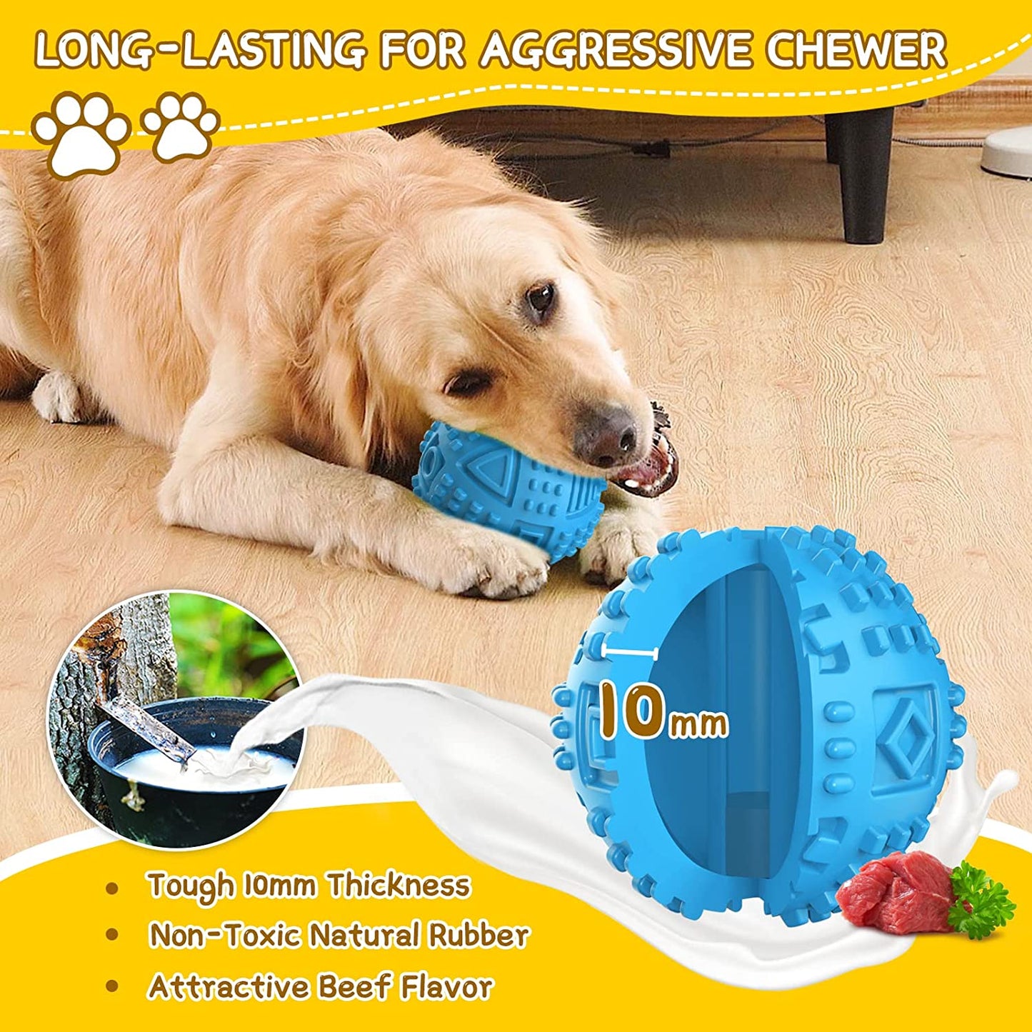 Dog Balls Treat Dispensing Dog Toys for Aggressive Chewers Large Breed