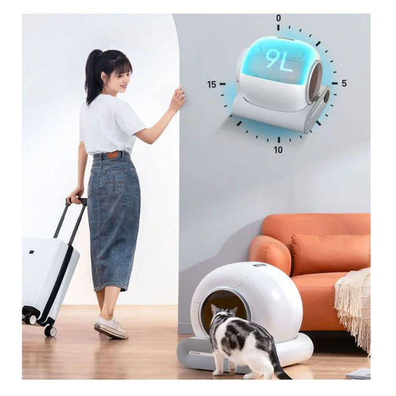 Automatic Self-Cleaning Cat Litter Box with APP Control, Enhanced Safety Features, Low Entry Design, and Large Capacity