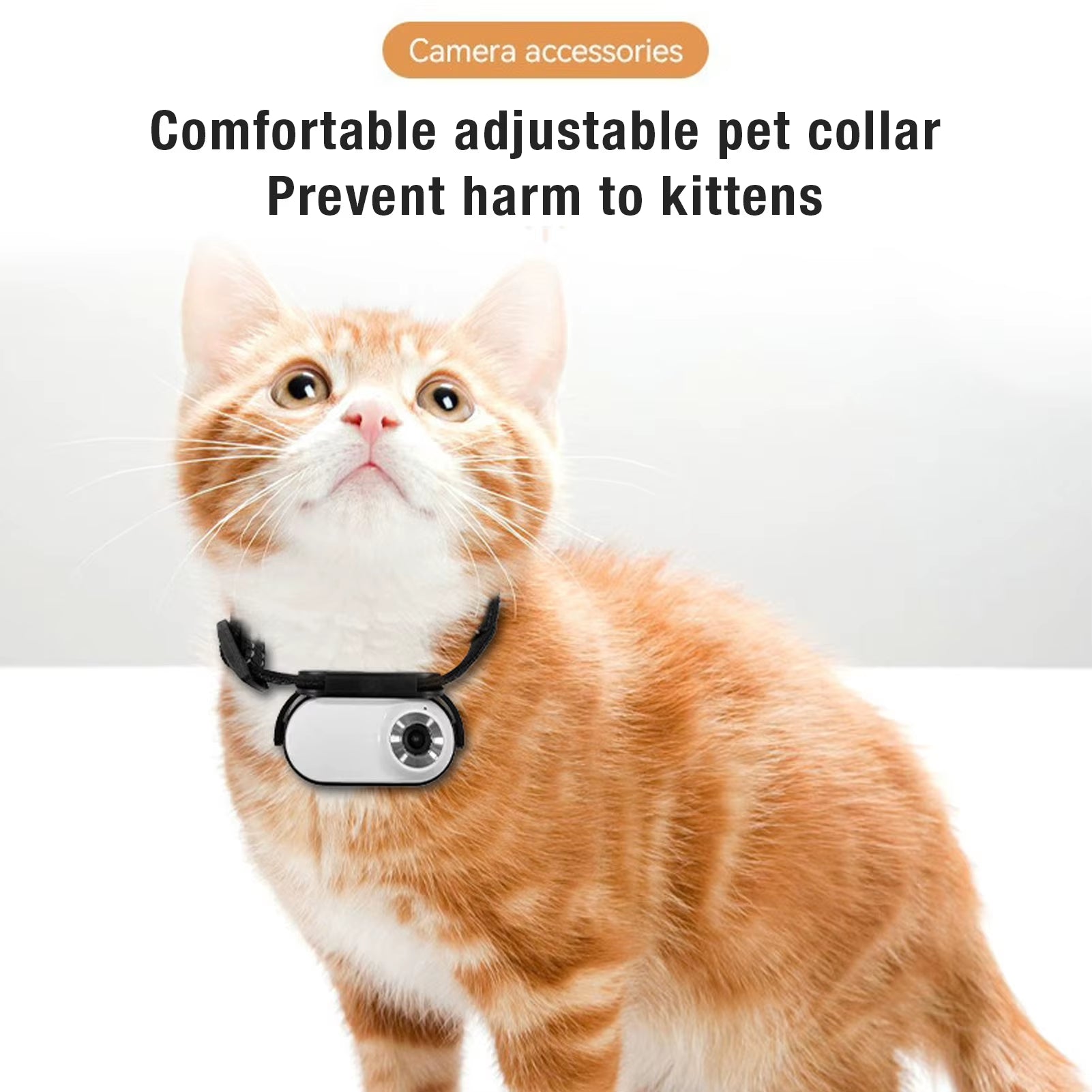 Pet Collar Camera with 120-Degree Lens, OTG Connection, Video Recording, Adjustable Magnetic Design for Outdoor Use