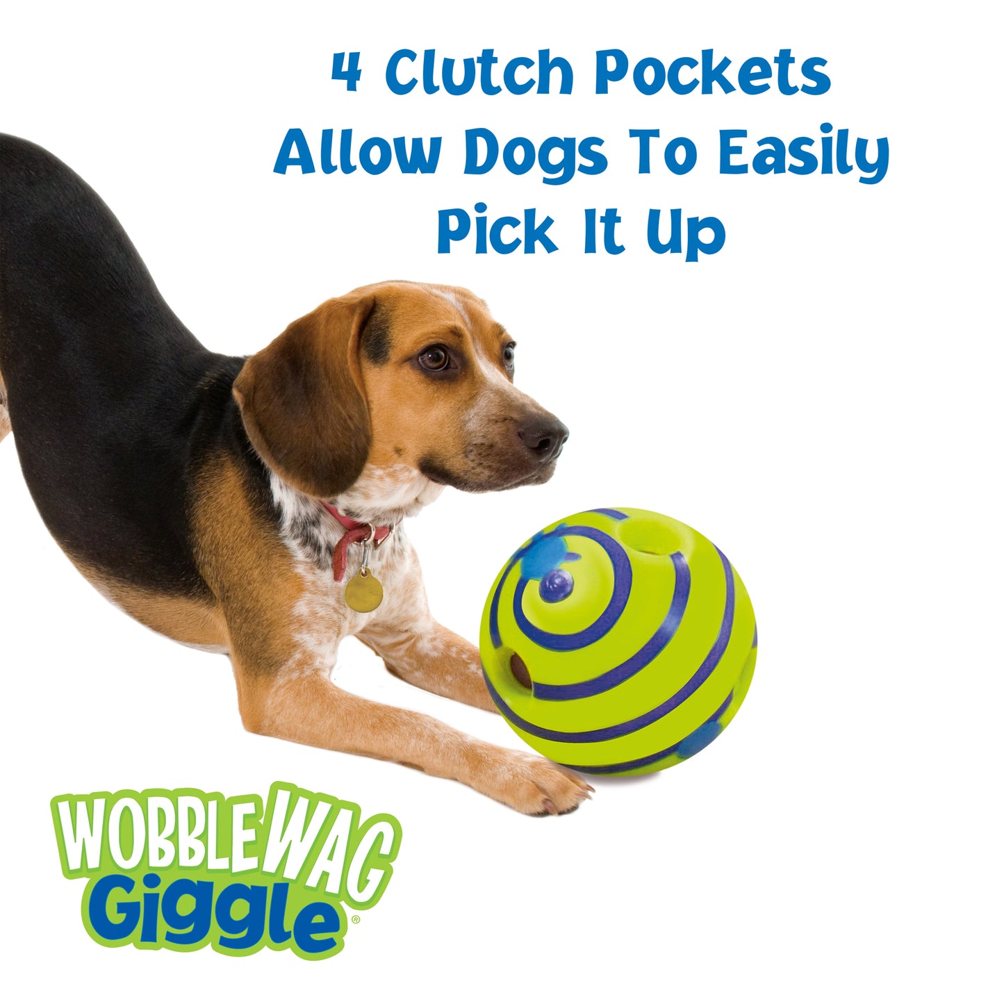 Wobble Wag Giggle Ball Dog Toy, Tear-Resistant, Green