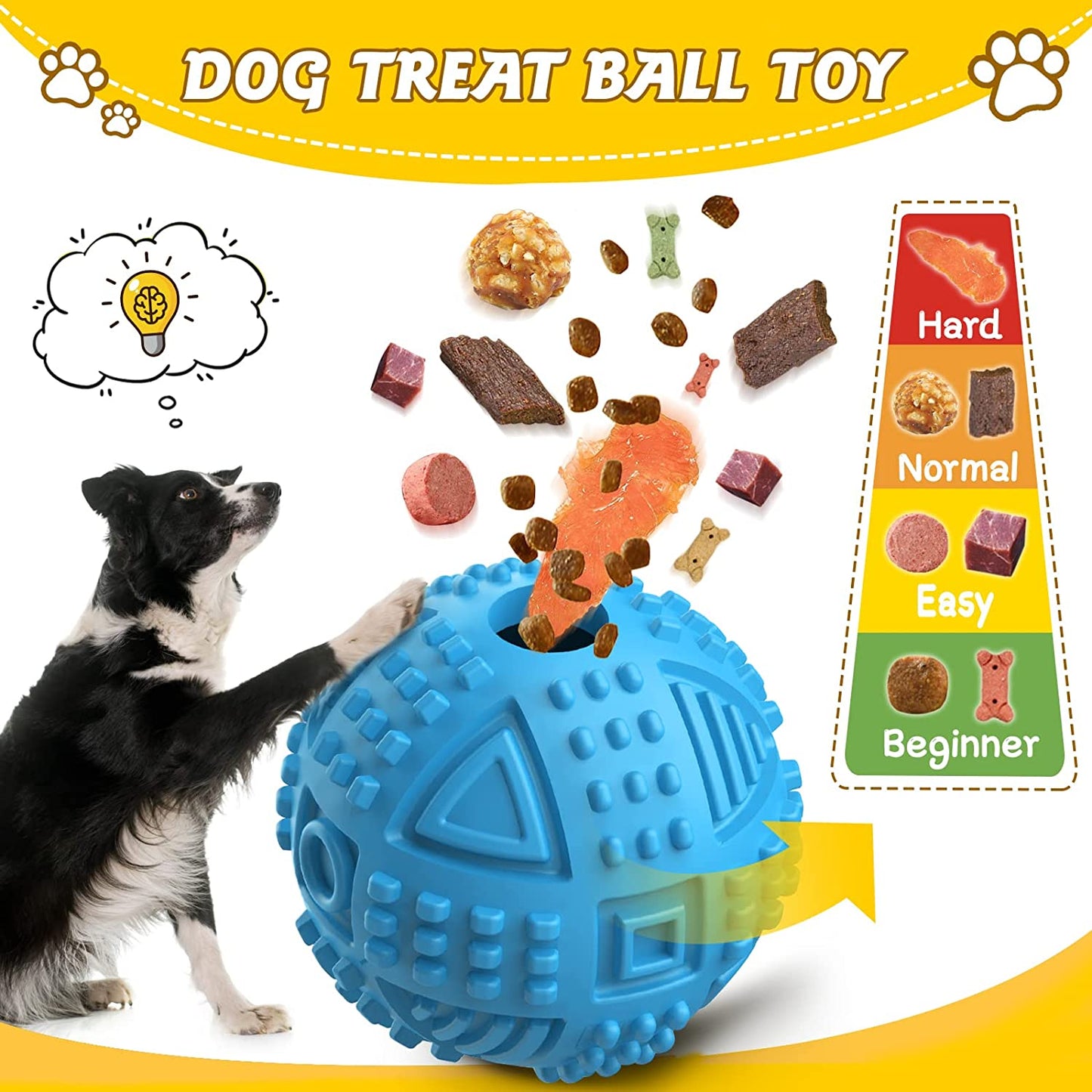 Dog Balls Treat Dispensing Dog Toys for Aggressive Chewers Large Breed