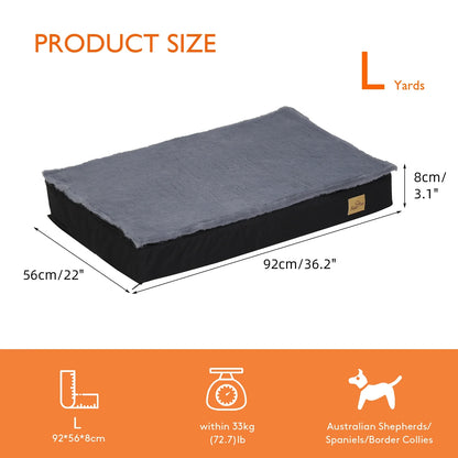 Orthopedic Washable Dog Bed for Large Breeds - Comfortable Sponge Foam Pet Bedding for Crate Use