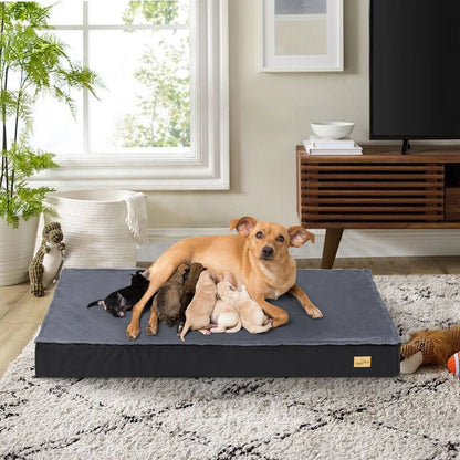 Orthopedic Washable Dog Bed for Large Breeds - Comfortable Sponge Foam Pet Bedding for Crate Use