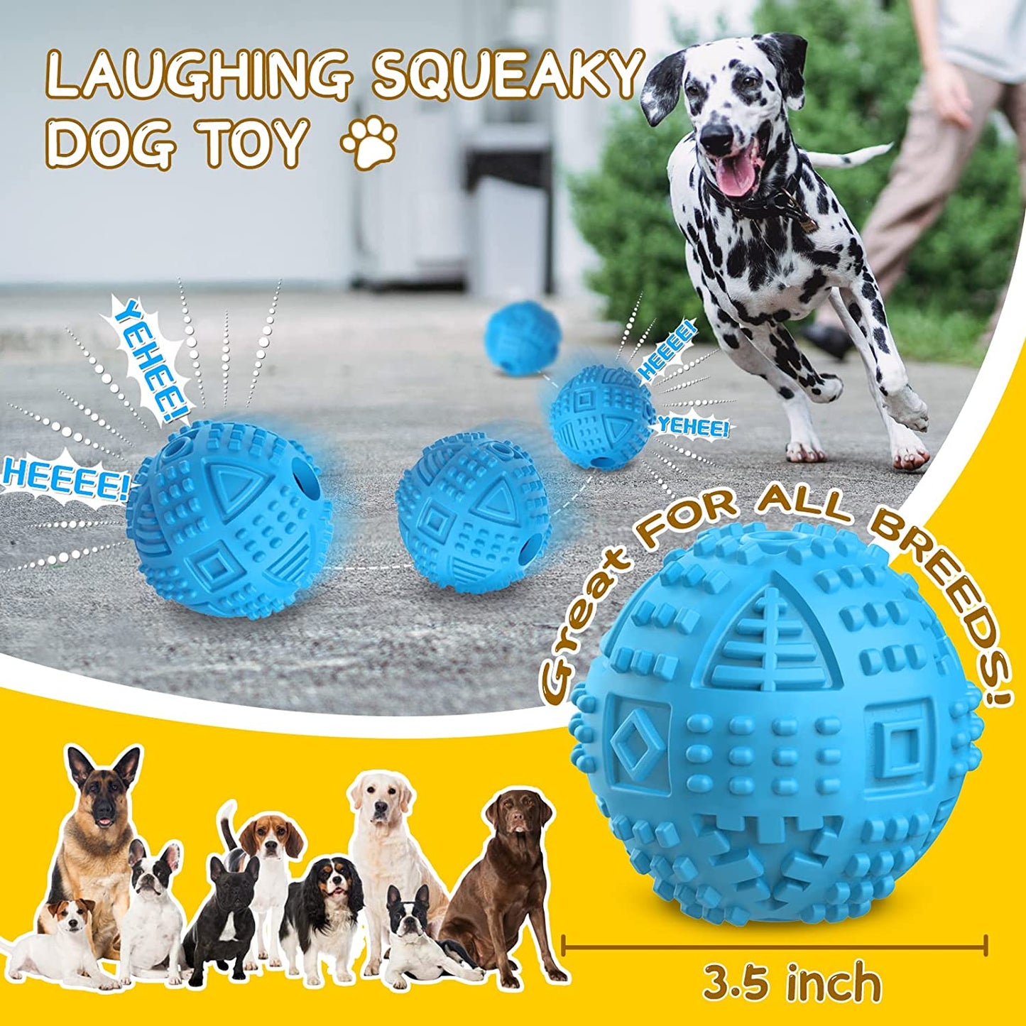 Dog Balls Treat Dispensing Dog Toys for Aggressive Chewers Large Breed