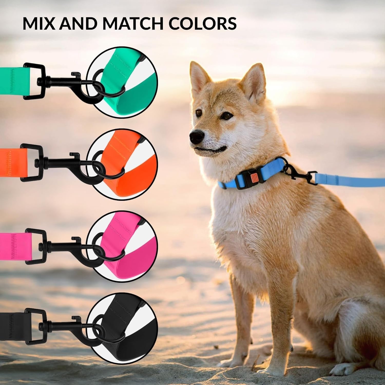 Heavy Duty Waterproof Dog Collar, Pvc-Coated Nylon (Pink, 12-16)