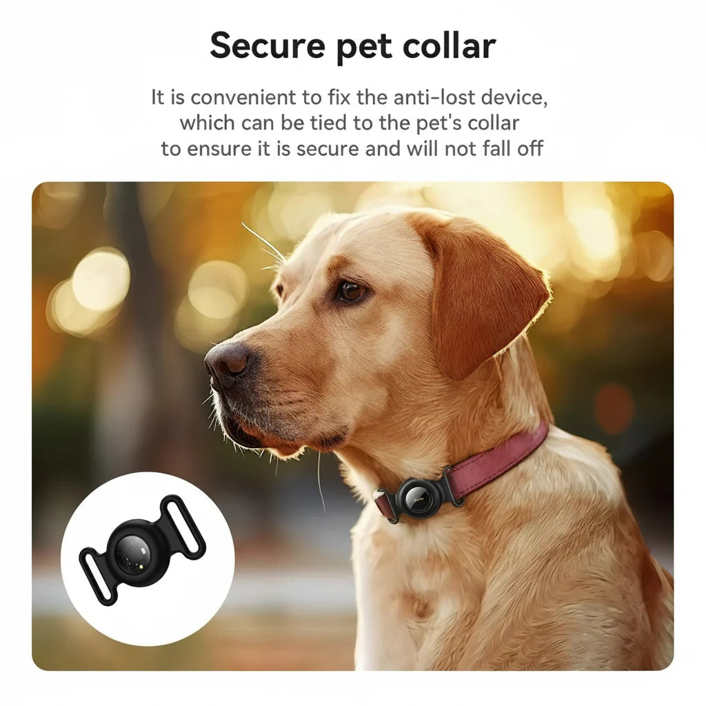 GPS Pet Tracker with No Monthly Fees – Compatible with Apple Find My for Dogs and Cats