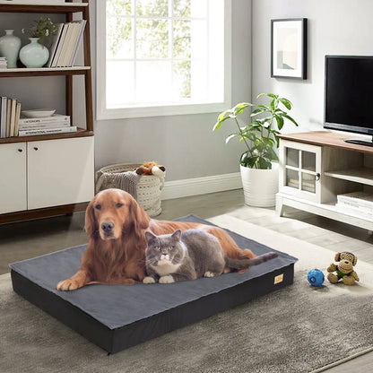 Orthopedic Washable Dog Bed for Large Breeds - Comfortable Sponge Foam Pet Bedding for Crate Use