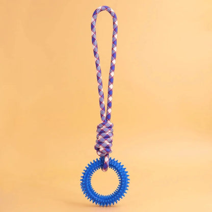 Dog Toys Chew Resistant Nylon Rope Toys Pet Colorful Woven Knot Rubber Toys Dog Self Fun Outdoor Swimming Toys Pet Supplies