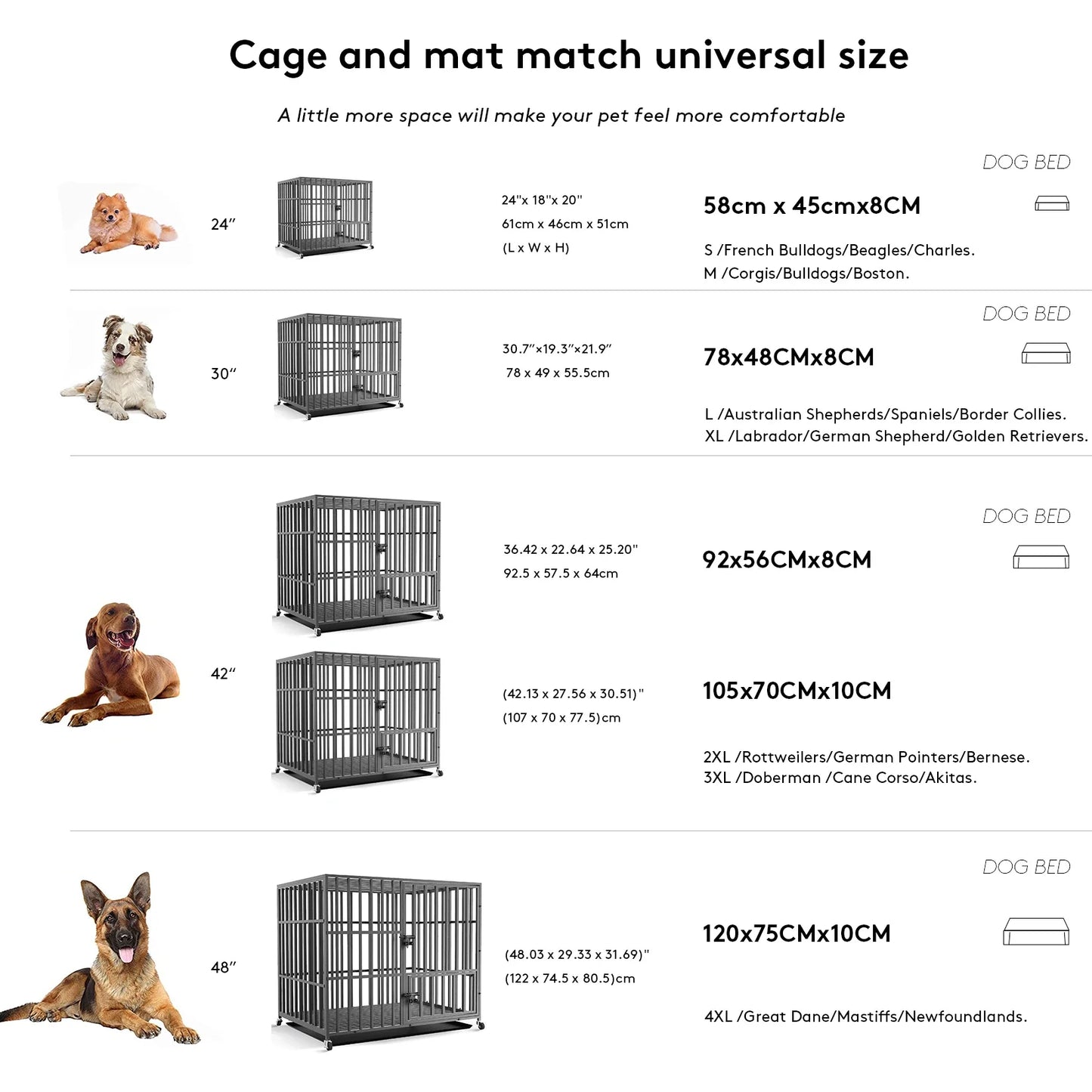 Orthopedic Washable Dog Bed for Large Breeds - Comfortable Sponge Foam Pet Bedding for Crate Use