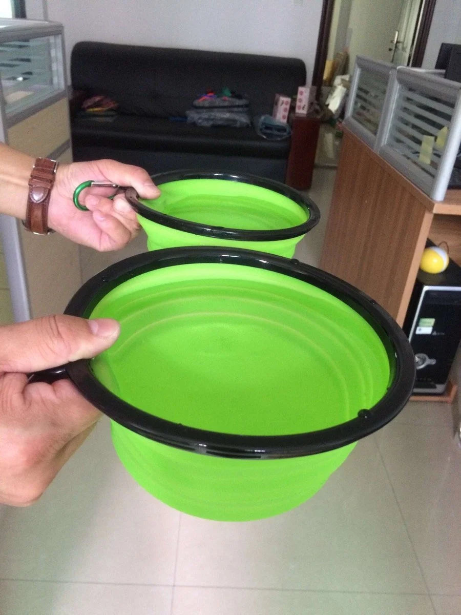 2 Pack XL 34Oz Collapsible Travel Bowls for Larger Pets